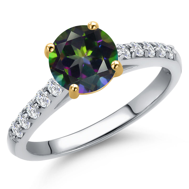 Green Mystic Topaz_5_Ring in 10K Two Tone Gold