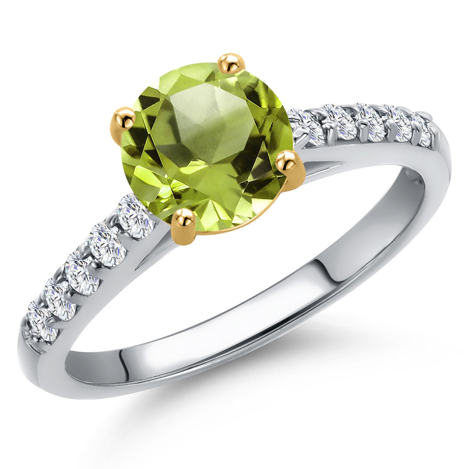 Peridot - August_7_Ring in 10K Two Tone Gold