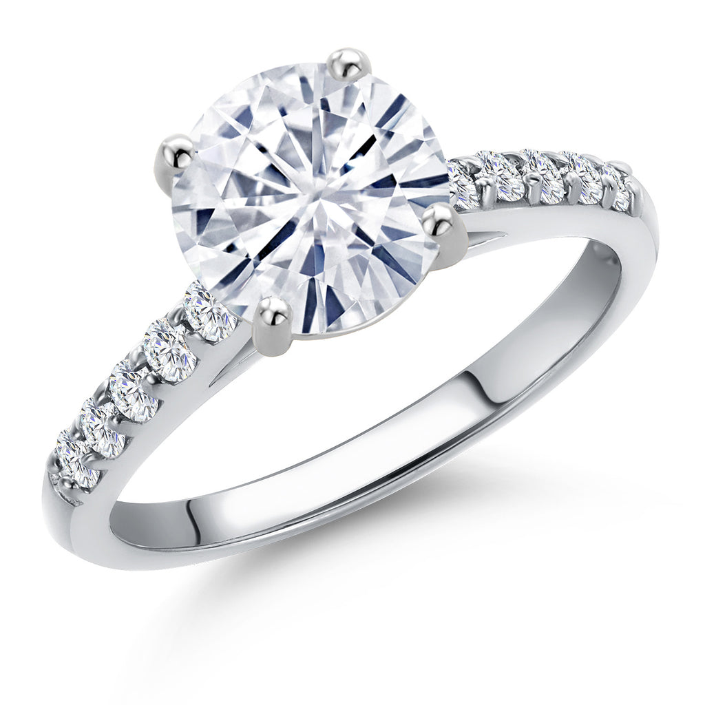 White Moissanite - April_5_Ring in 10K White Gold
