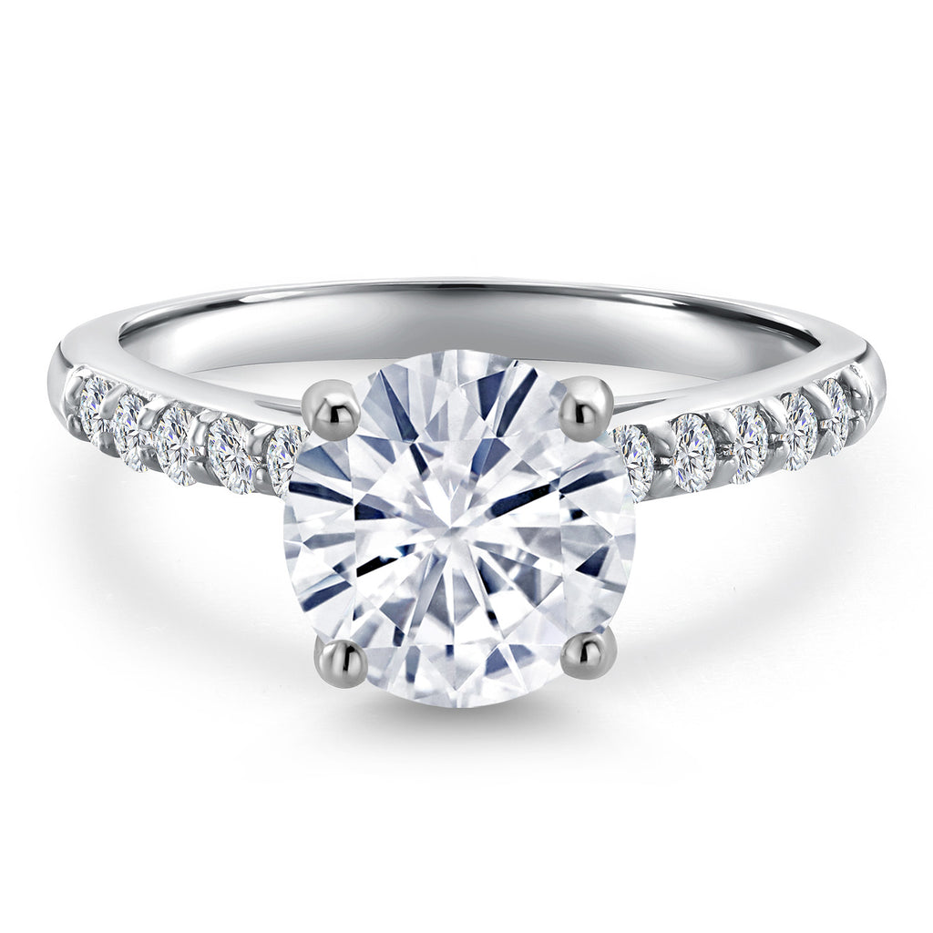 White Moissanite - April_Ring in 10K White Gold