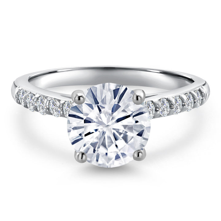 White Moissanite - April_Ring in 10K White Gold