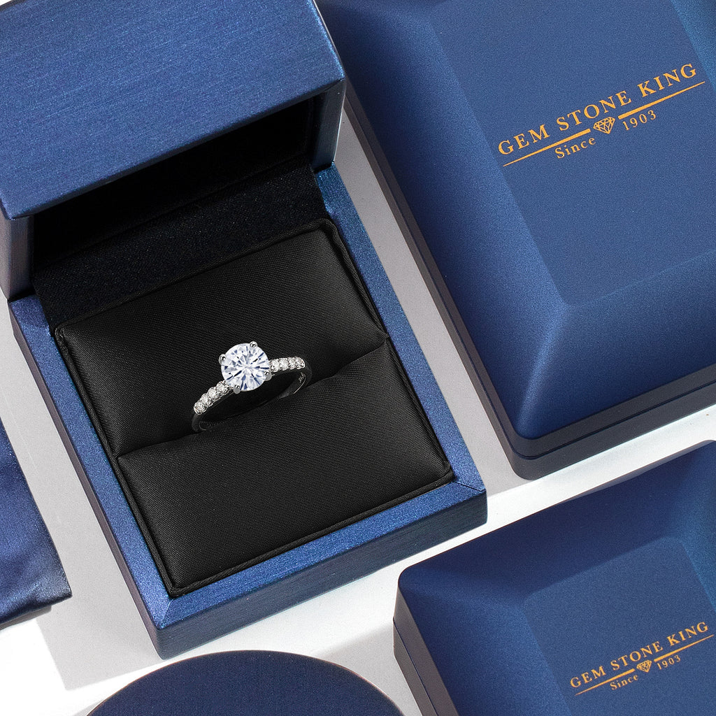 White Moissanite - April_Ring in 10K White Gold