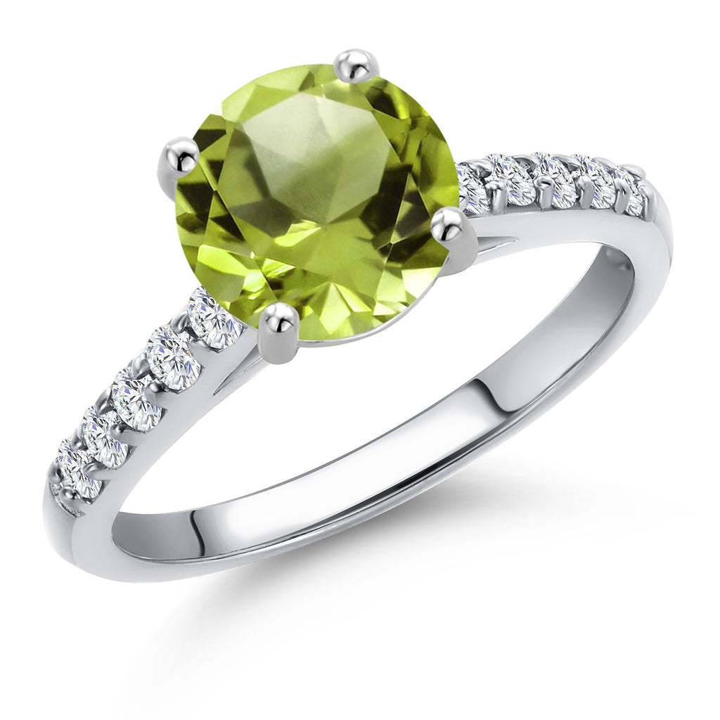 Peridot - August_7_Ring in 10K White Gold
