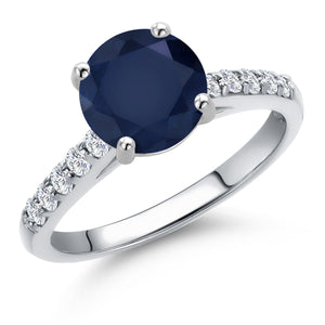 Blue Sapphire - September_5_Ring in 10K White Gold