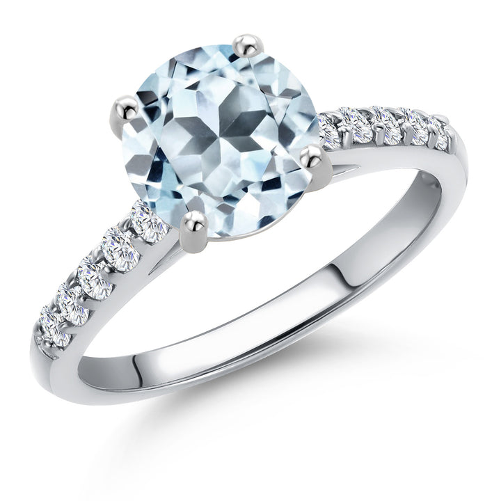Sky Blue Topaz - November_5_Ring in 10K White Gold