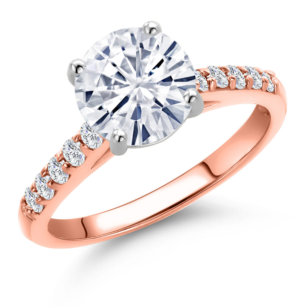 White Moissanite - April_9_Ring in 10K Two Tone Gold