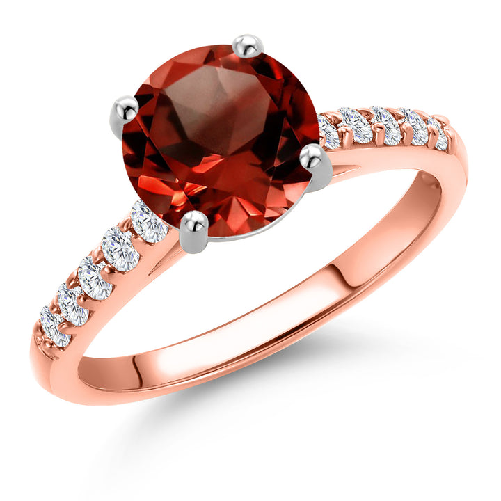 Garnet - January_5_Ring in 10K Two Tone Gold
