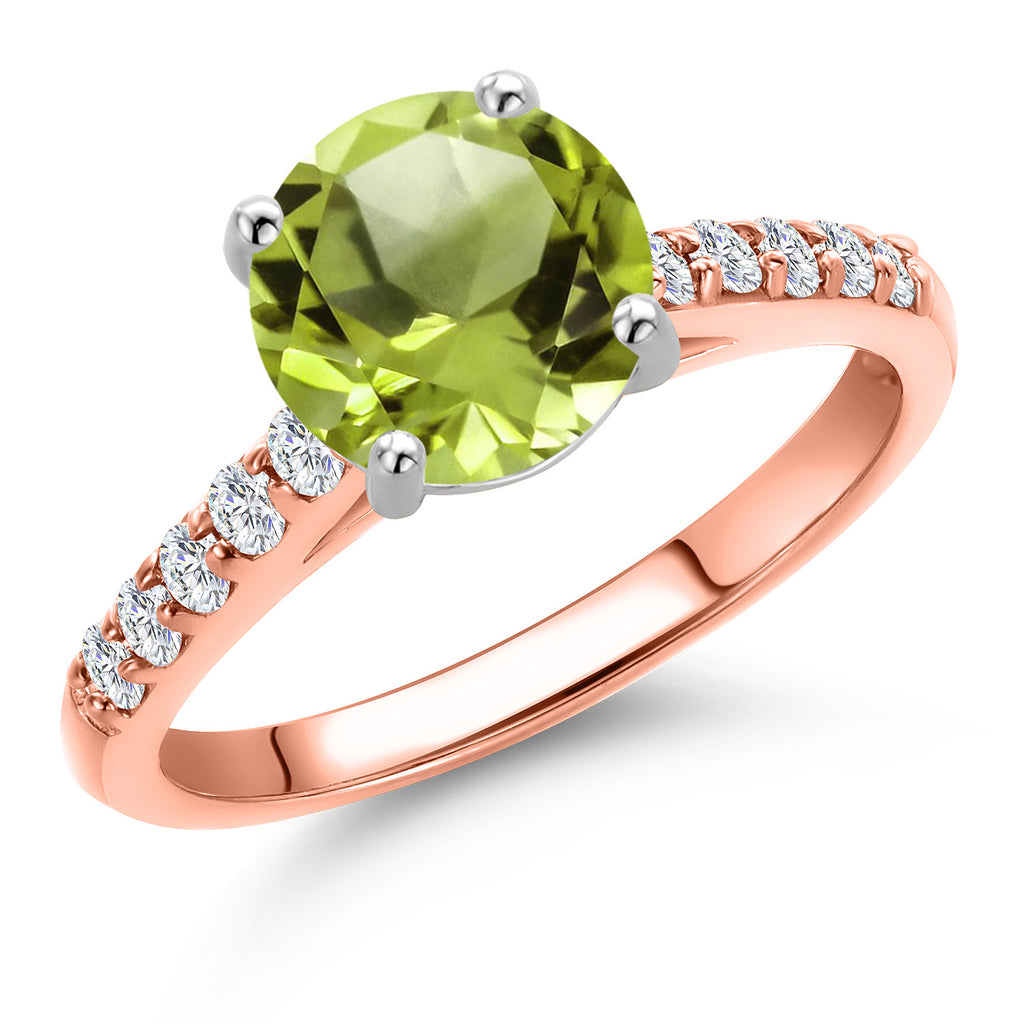 Peridot - August_8_Ring in 10K Two Tone Gold