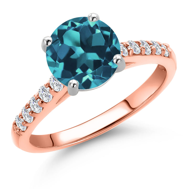 London Blue Topaz - November_5_Ring in 10K Two Tone Gold