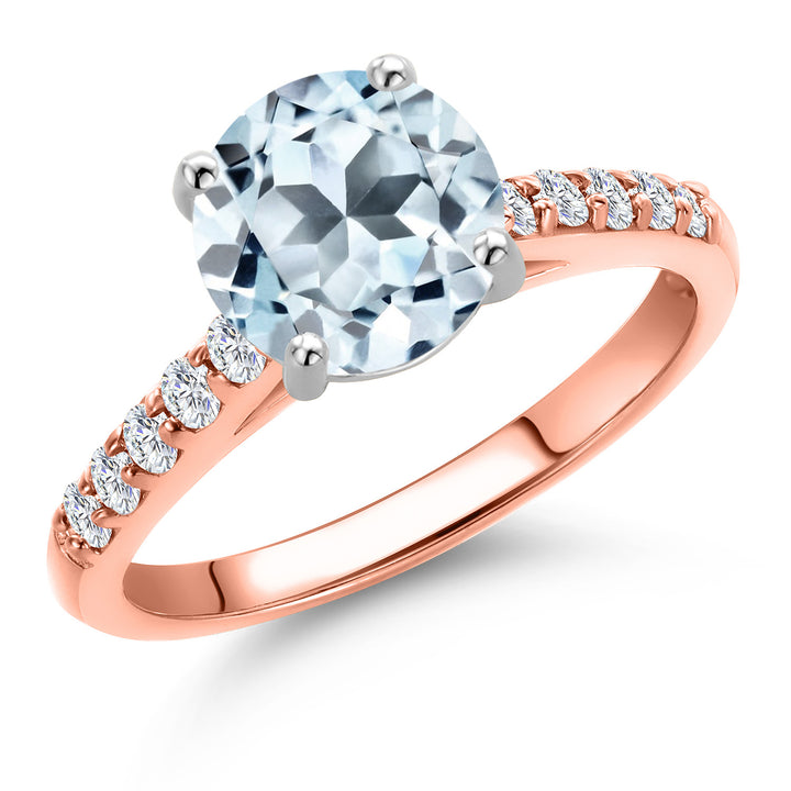 Sky Blue Topaz - November_5_Ring in 10K Two Tone Gold