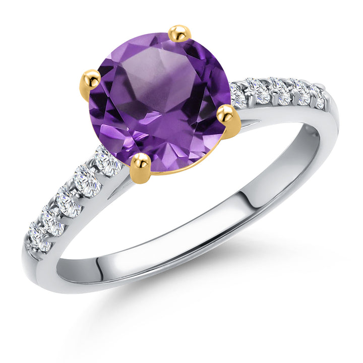 Amethyst - February_5_Ring in 10K Two Tone Gold