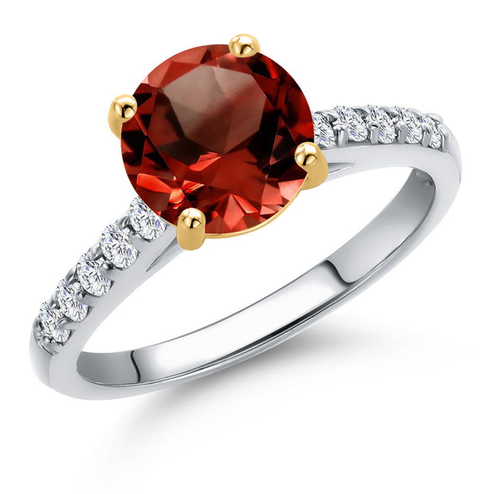 Garnet - January_5_Ring in 10K Two Tone Gold