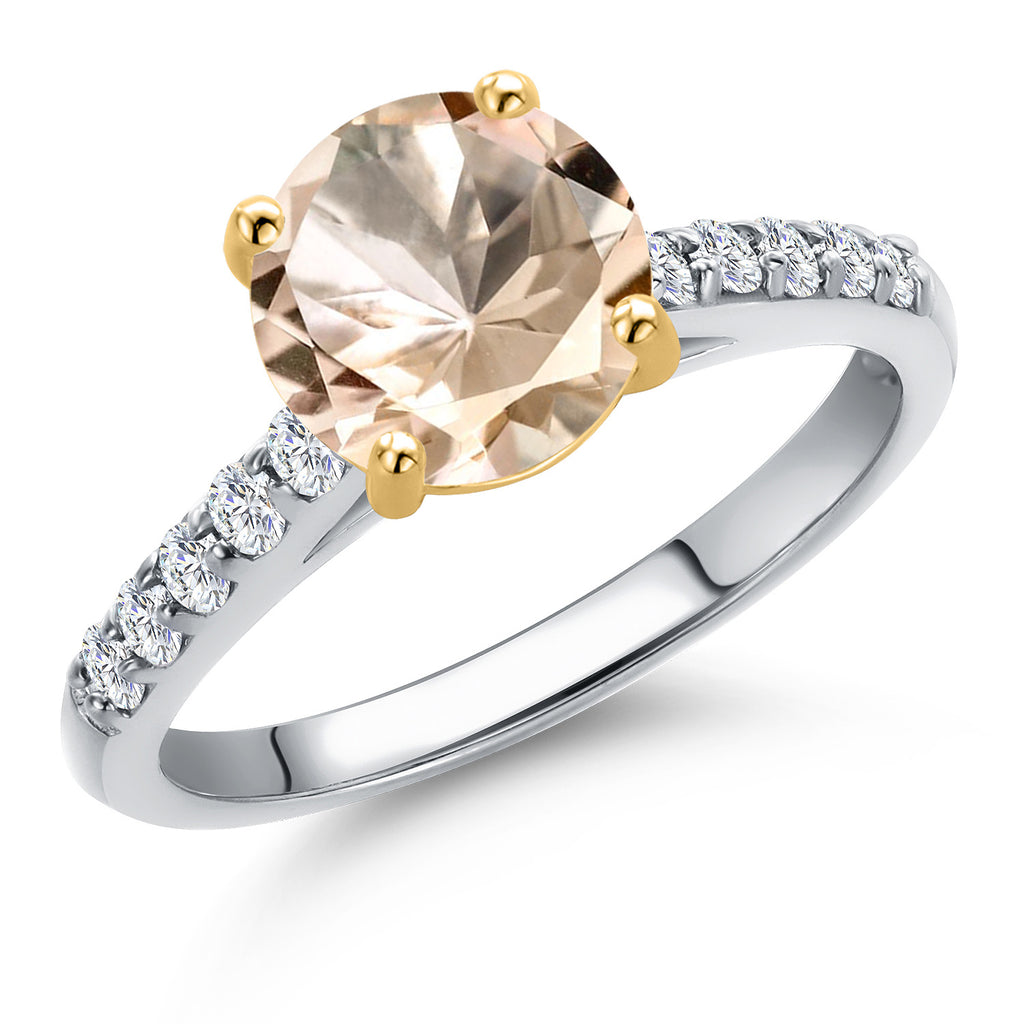 Morganite - October_6_Ring in 10K Two Tone Gold