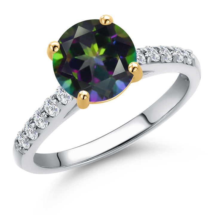 Green Mystic Topaz_5_Ring in 10K Two Tone Gold