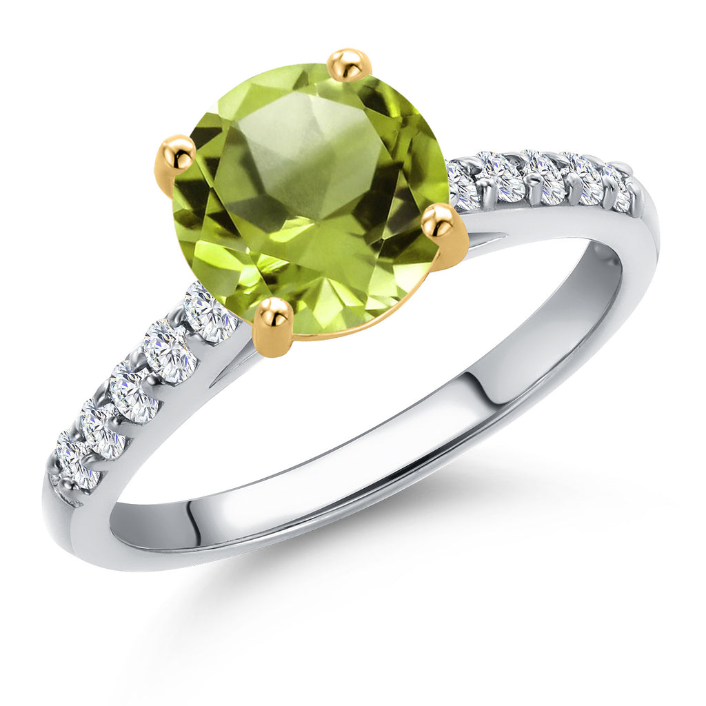 Peridot - August_8_Ring in 10K Two Tone Gold