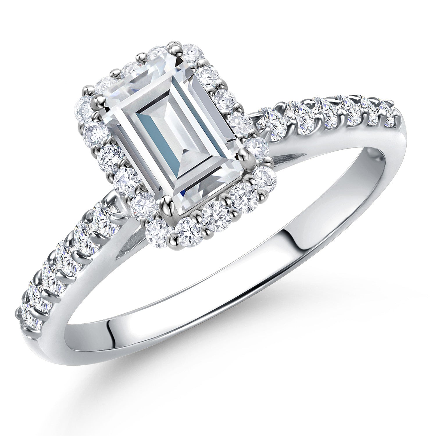 White Moissanite - April_Ring in 10K White Gold