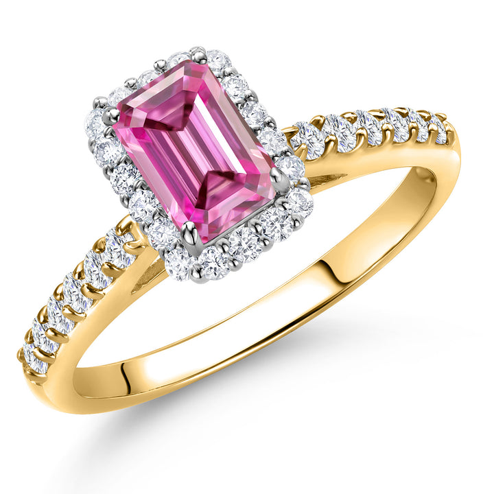 Pink Moissanite - April_5_Ring in 10K Two Tone Gold