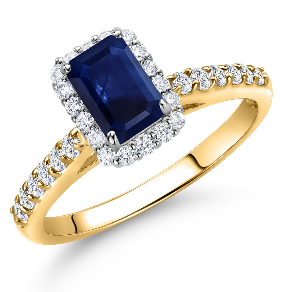 Blue Sapphire - September_7_Ring in 10K Two Tone Gold