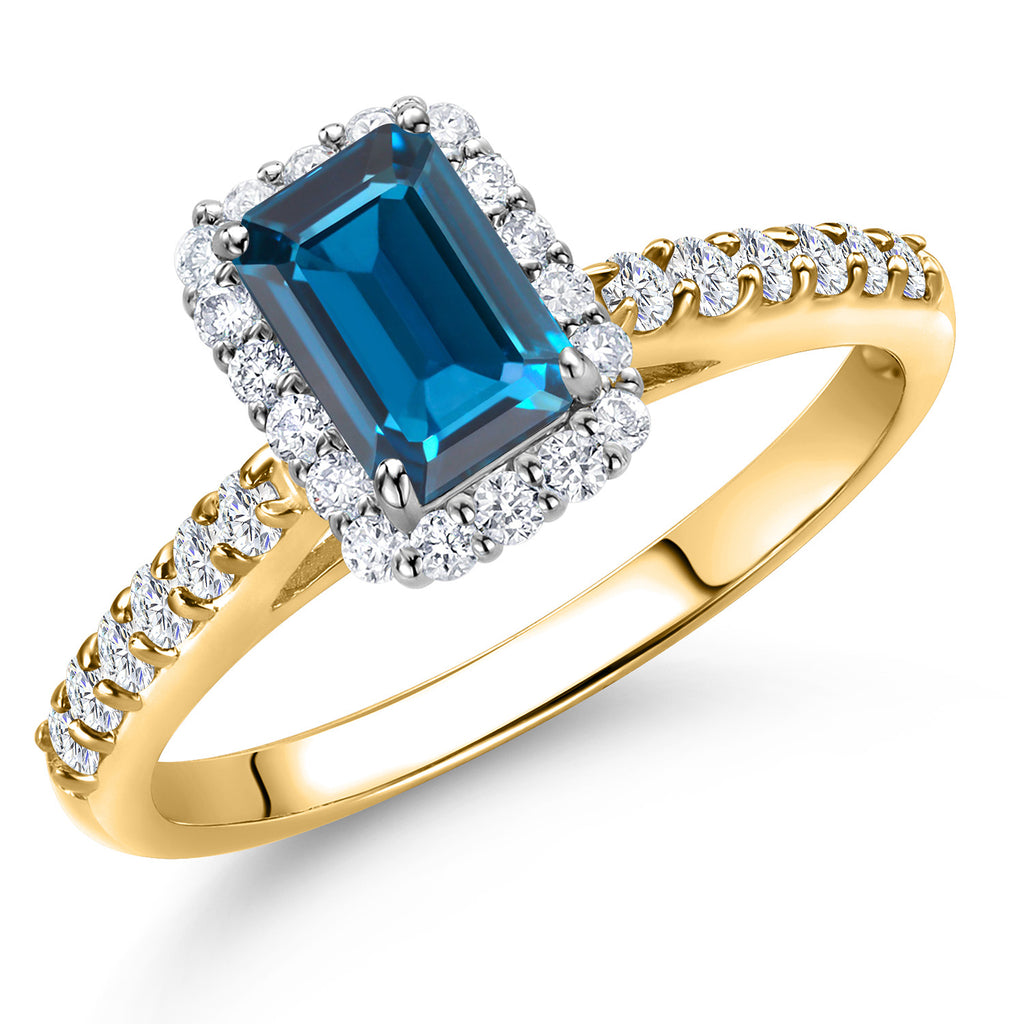 London Blue Topaz - November_6_Ring in 10K Two Tone Gold