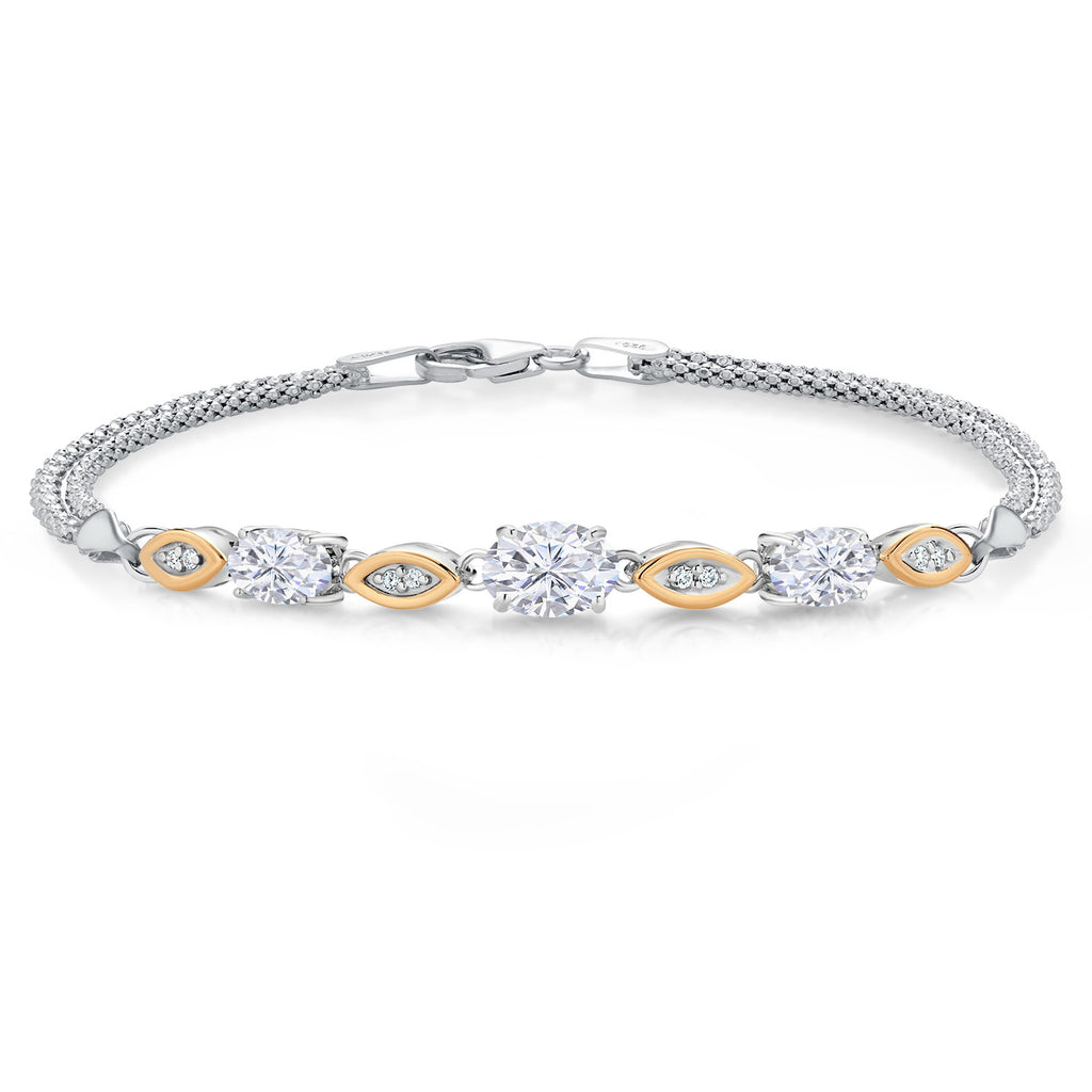 6.5 Inches_Bracelet in 925 Sterling Silver and 10K Yellow Gold