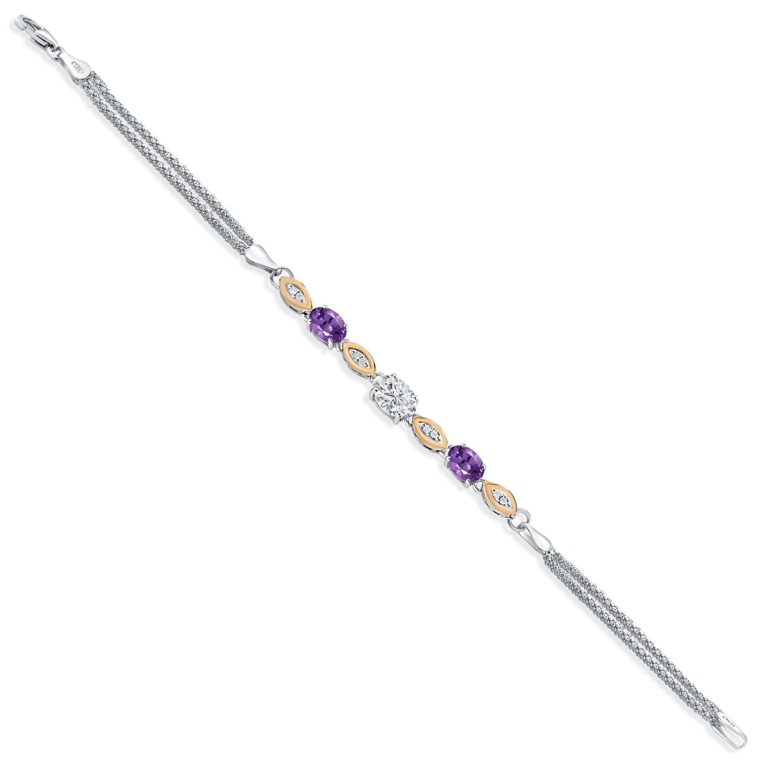 Bracelet in 925 Sterling Silver and 10K Yellow Gold