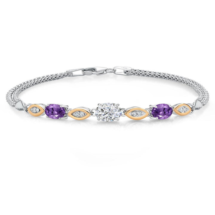 7.5 Inches_Bracelet in 925 Sterling Silver and 10K Yellow Gold