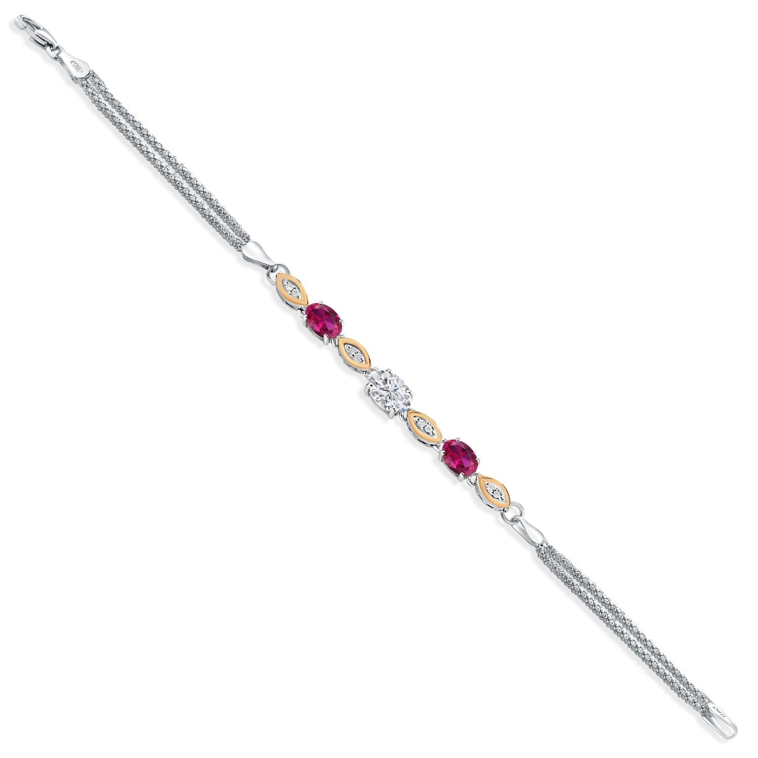 Bracelet in 925 Sterling Silver and 10K Yellow Gold