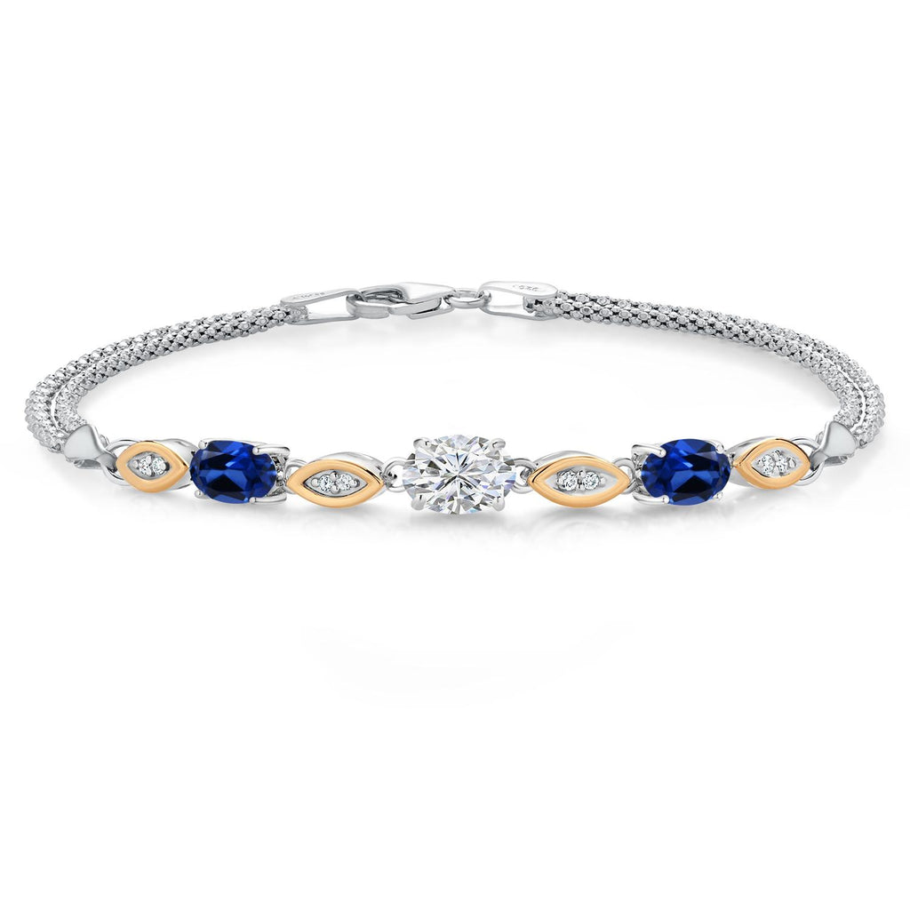 6.5 Inches_Bracelet in 925 Sterling Silver and 10K Yellow Gold