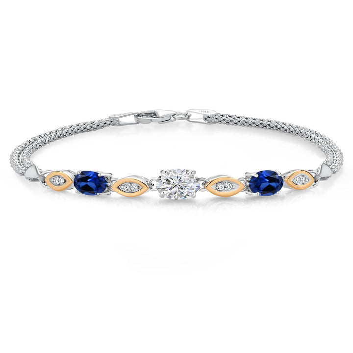 6.5 Inches_Bracelet in 925 Sterling Silver and 10K Yellow Gold