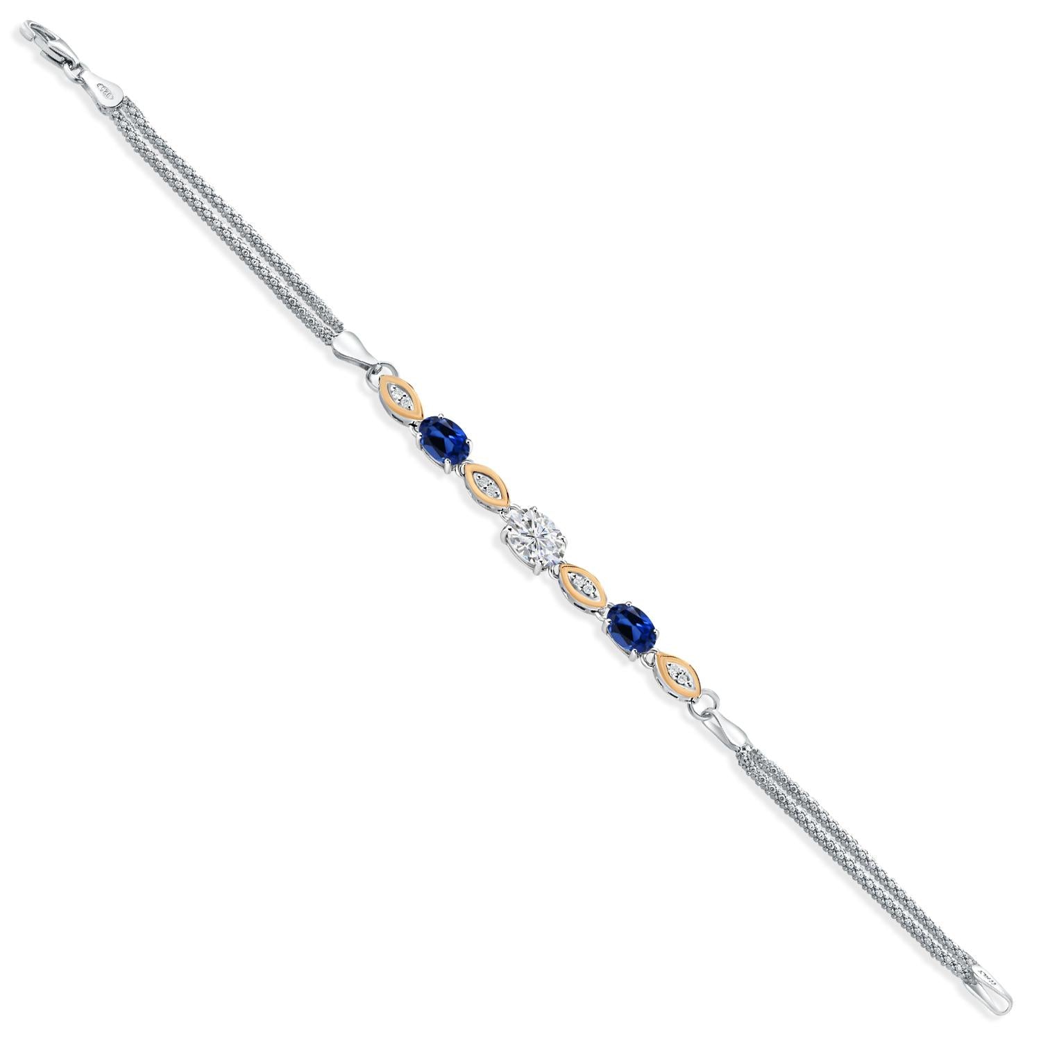 Bracelet in 925 Sterling Silver and 10K Yellow Gold