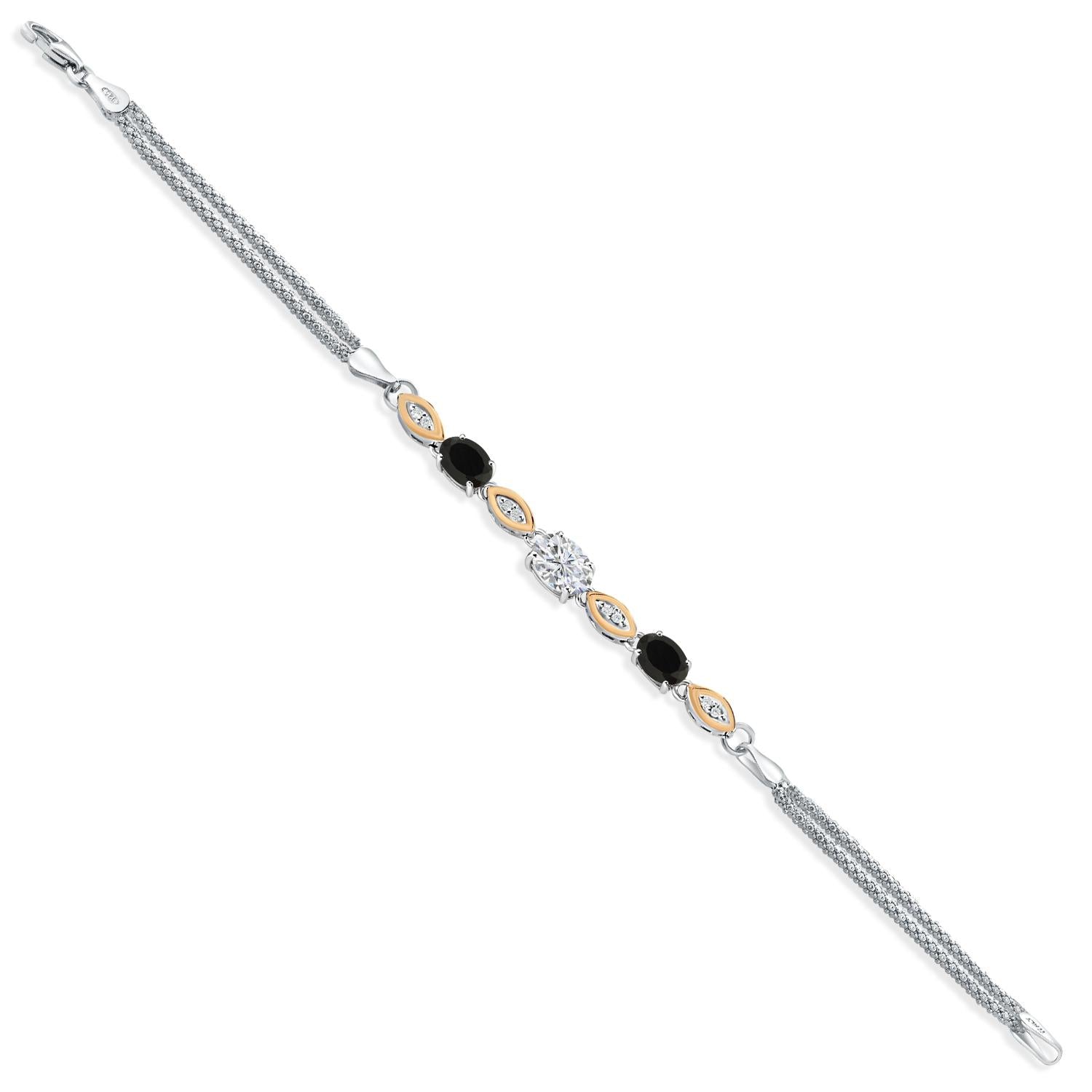 Bracelet in 925 Sterling Silver and 10K Yellow Gold