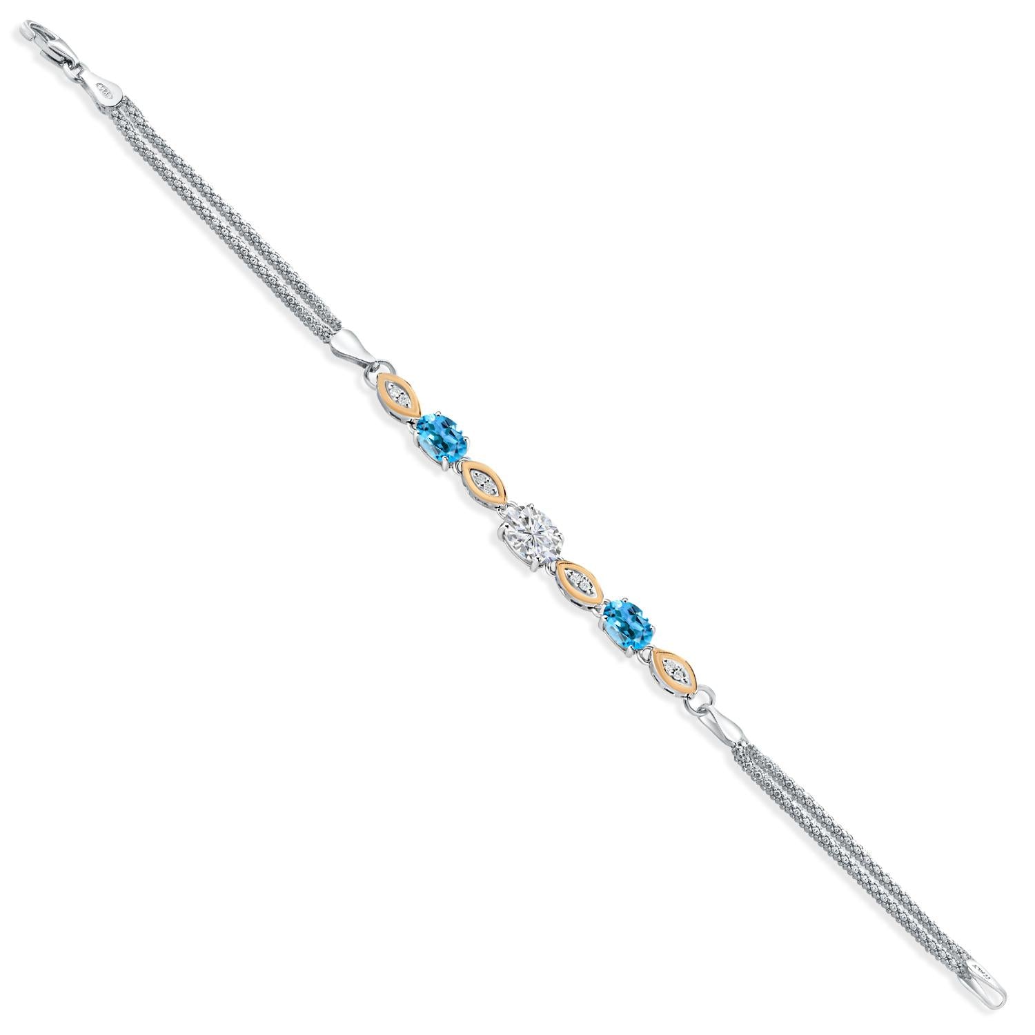 Bracelet in 925 Sterling Silver and 10K Yellow Gold