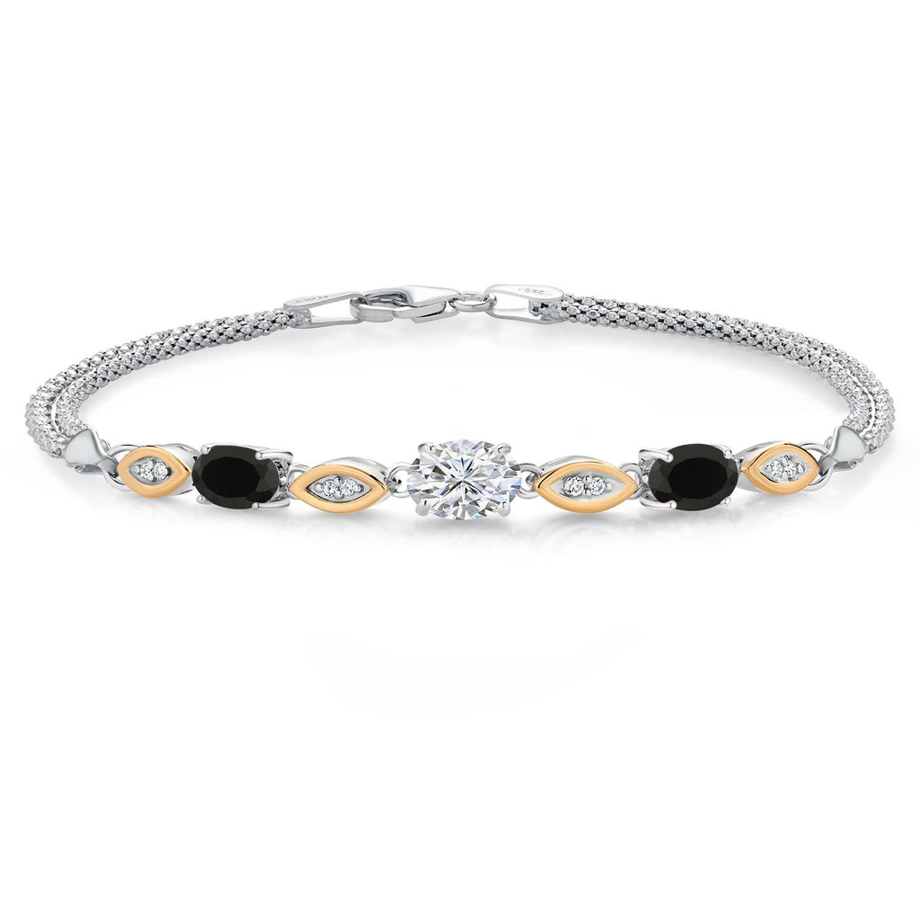 6.5 Inches_Bracelet in 925 Sterling Silver and 10K Yellow Gold