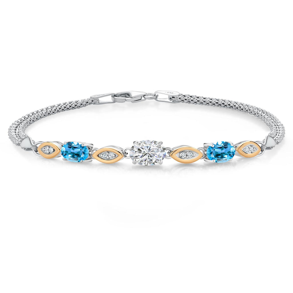 6.5 Inches_Bracelet in 925 Sterling Silver and 10K Yellow Gold