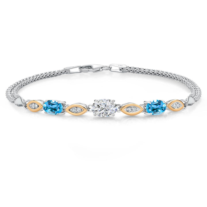 7.5 Inches_Bracelet in 925 Sterling Silver and 10K Yellow Gold