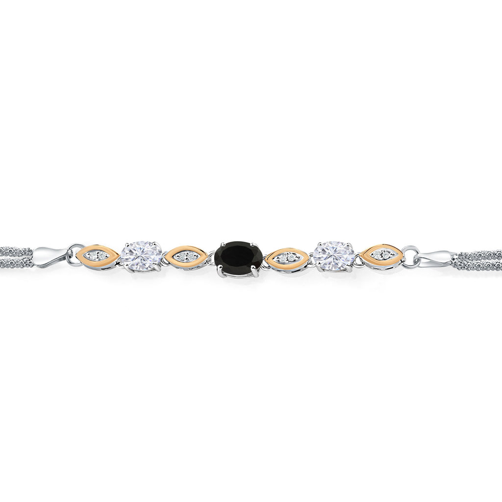 Onyx - December_Bracelet in 925 Sterling Silver and 10K Yellow Gold