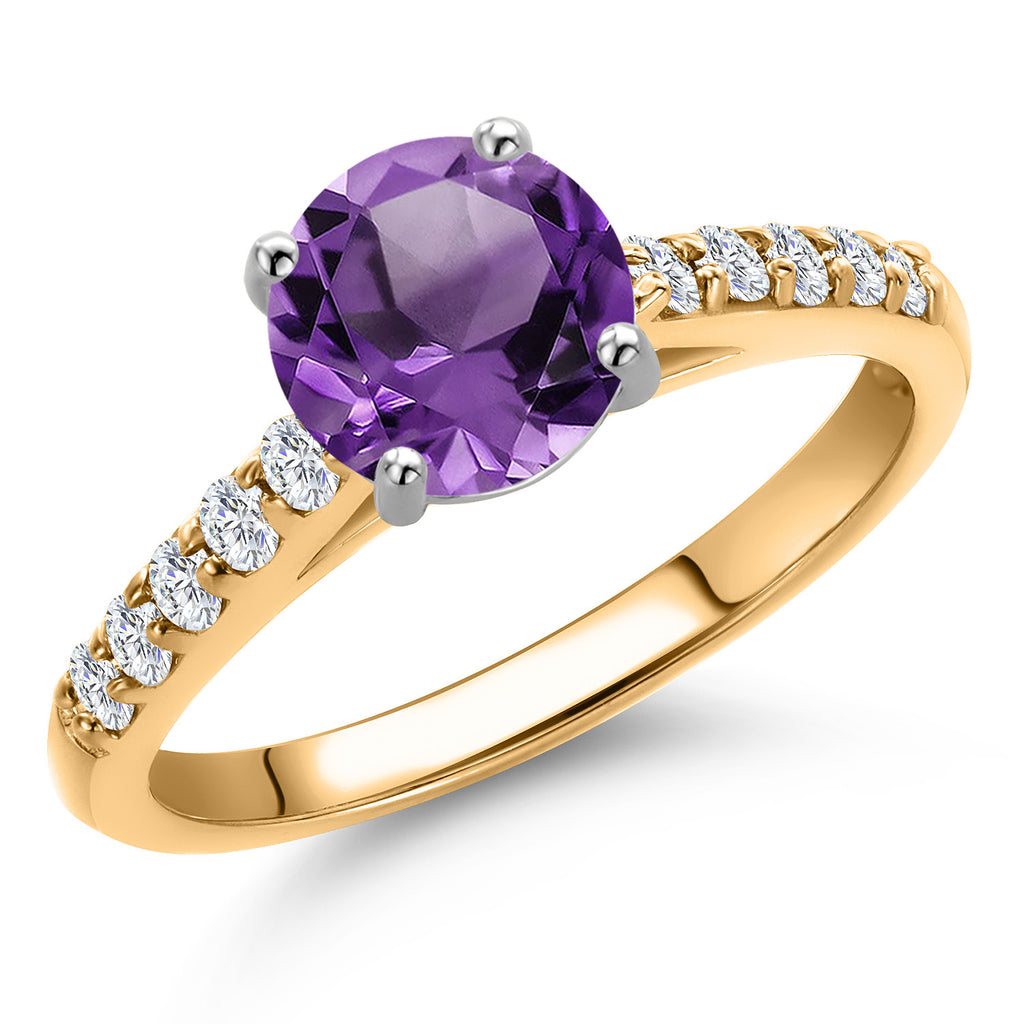 Amethyst - February_6_Ring in 10K Two Tone Gold
