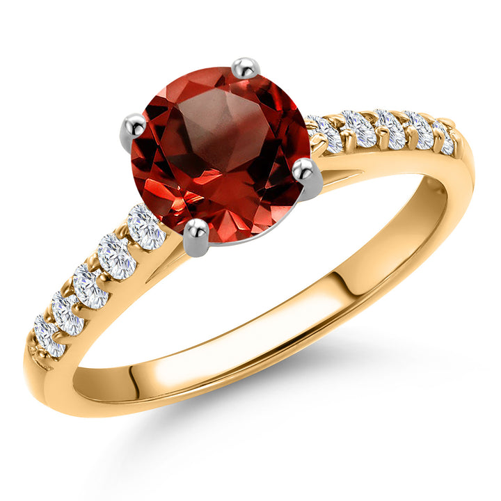 Garnet - January_5_Ring in 10K Two Tone Gold