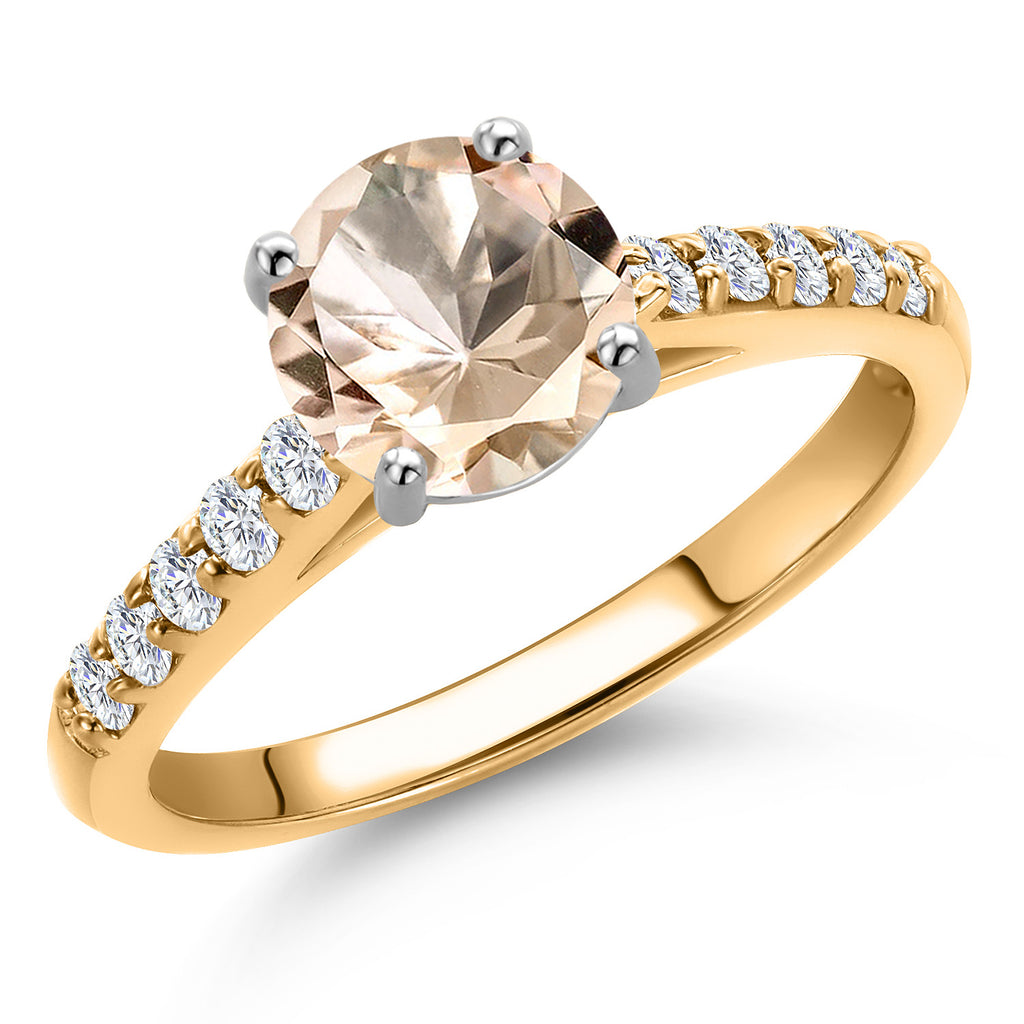 Morganite - October_6_Ring in 10K Two Tone Gold