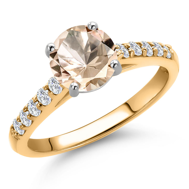 Morganite - October_8_Ring in 10K Two Tone Gold