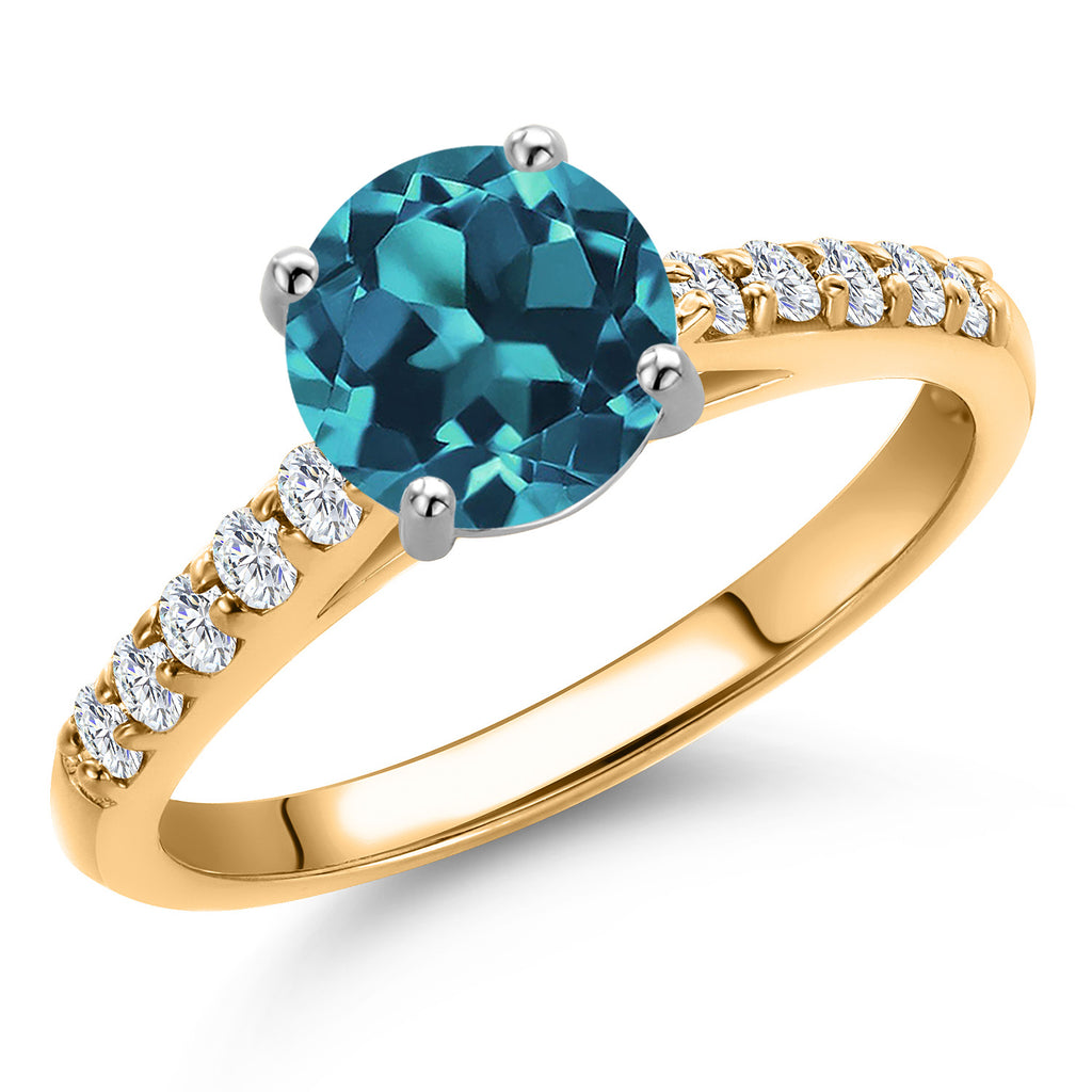 London Blue Topaz - November_6_Ring in 10K Two Tone Gold