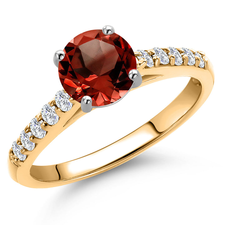 Garnet - January_5_Ring in 10K Two Tone Gold