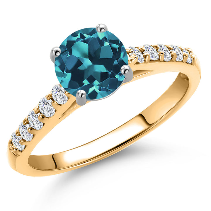 London Blue Topaz - November_5_Ring in 10K Two Tone Gold