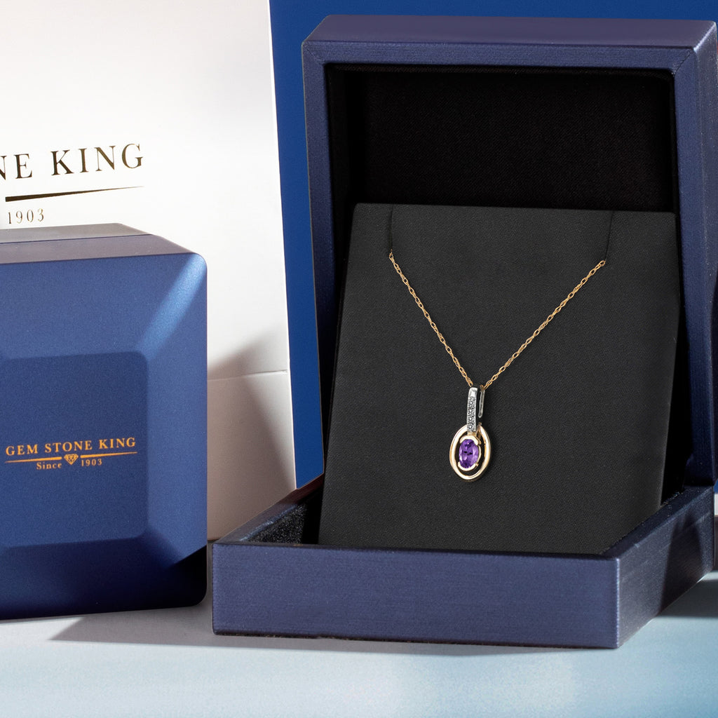Amethyst - February_Pendant in 10K Two Tone Gold