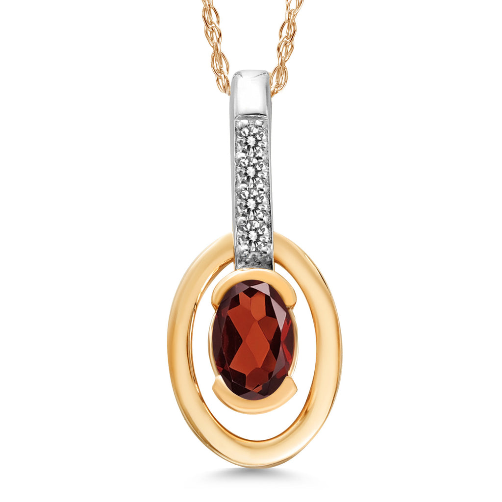 Garnet - January_Pendant in 10K Two Tone Gold