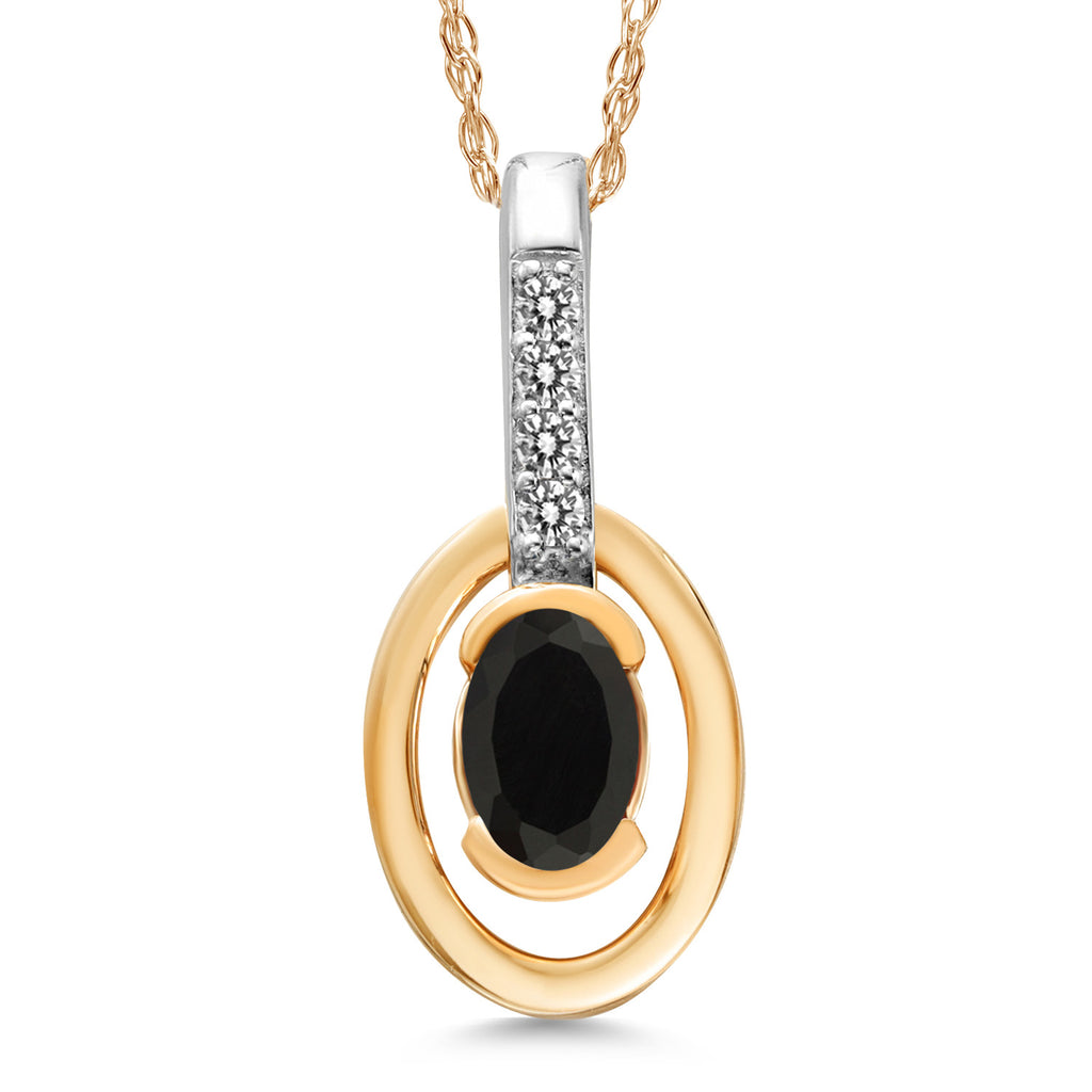 Onyx - December_Pendant in 10K Two Tone Gold