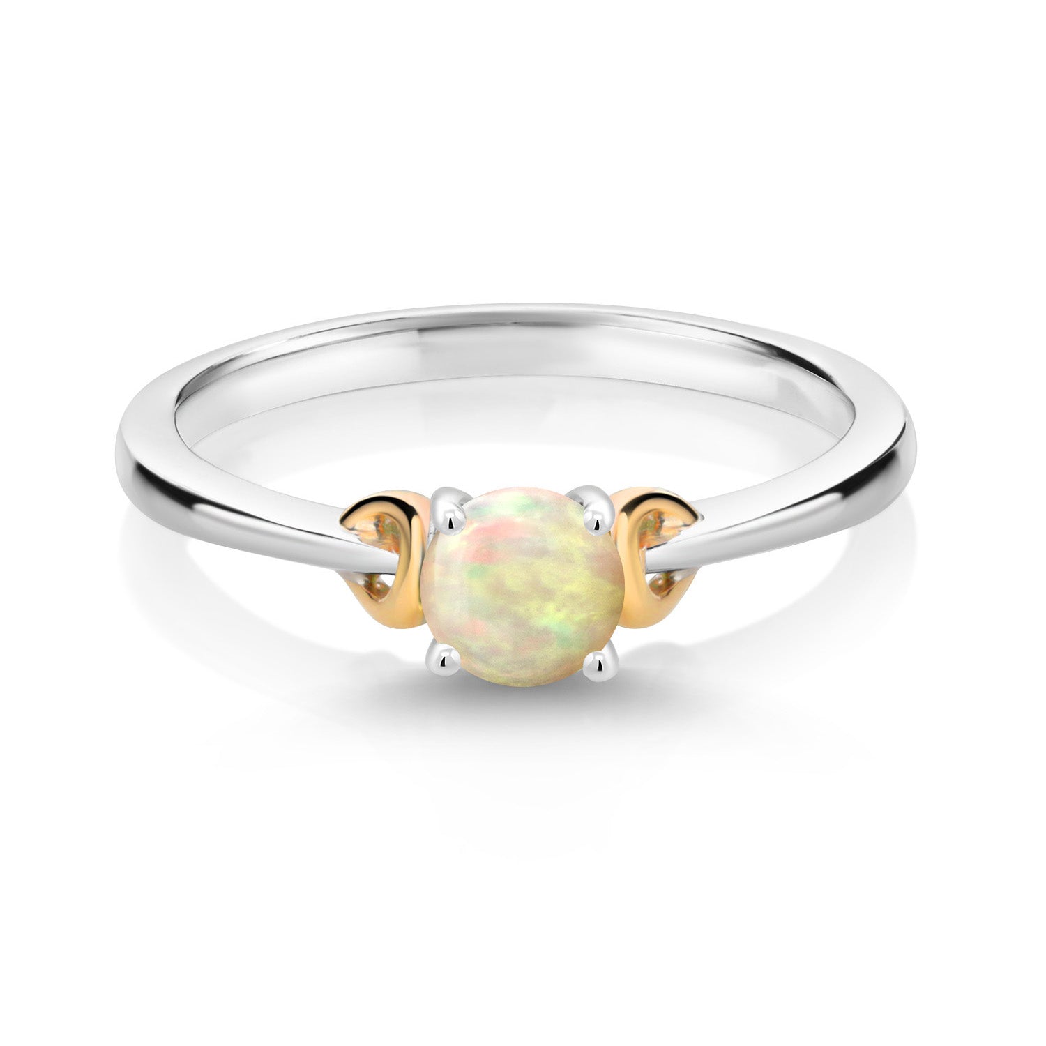 Ethiopian Opal_5_Ring in 925 Sterling Silver and 10K Yellow Gold