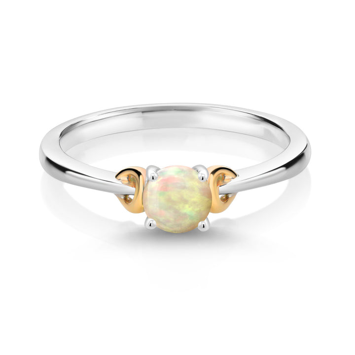 Ethiopian Opal_5_Ring in 925 Sterling Silver and 10K Yellow Gold