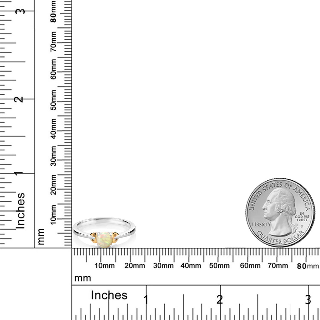 Ethiopian Opal_5_Ring in 925 Sterling Silver and 10K Yellow Gold