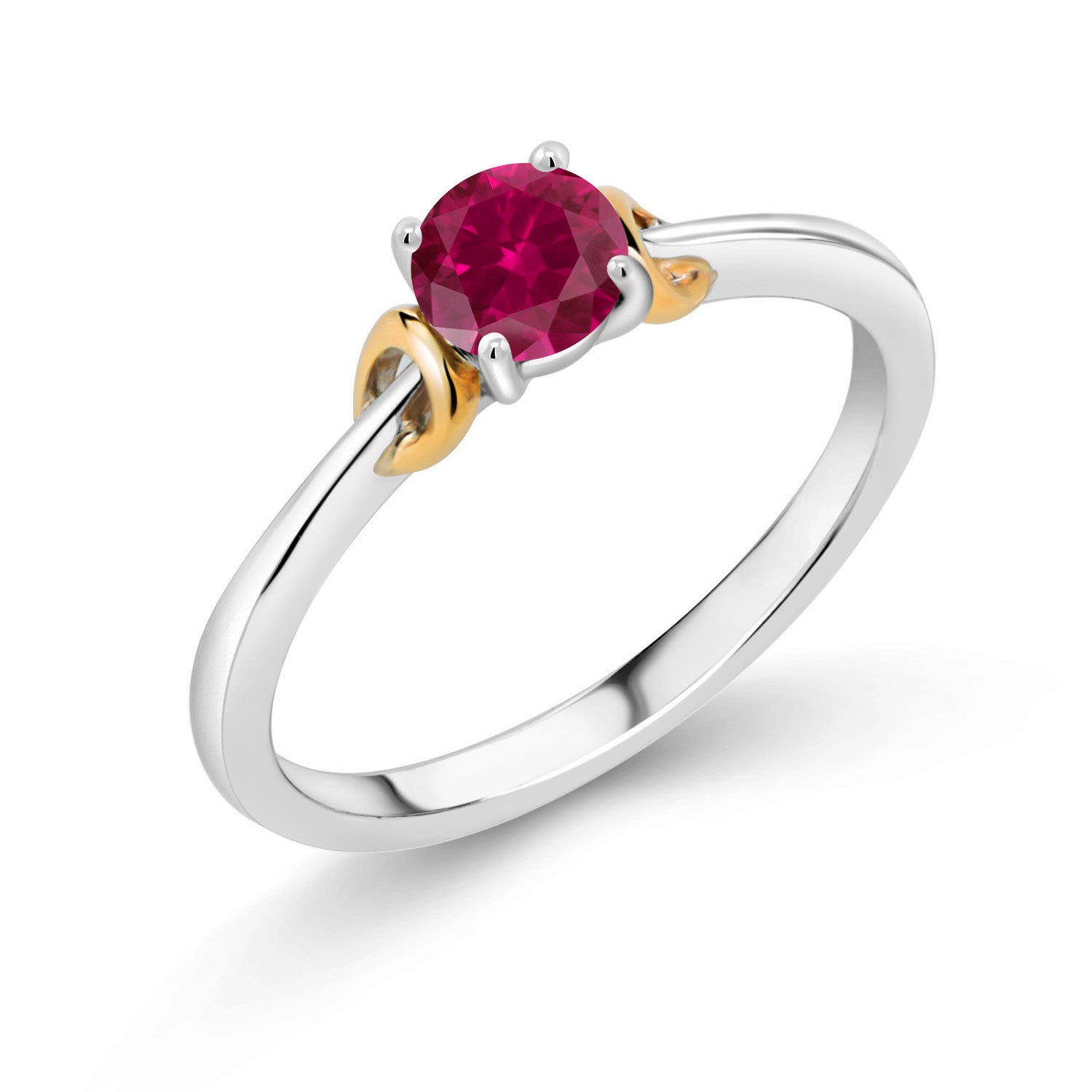 Created Ruby - July_8_Ring in 925 Sterling Silver and 10K Yellow Gold